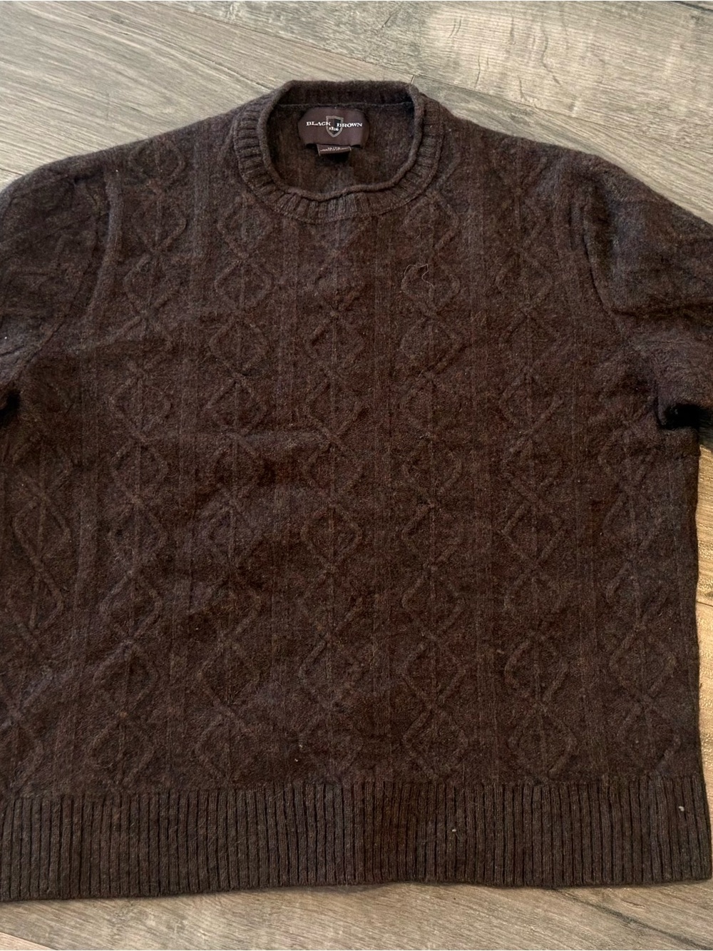 Black Brown 1826 Dark Brown Patterned Crewneck Sweater